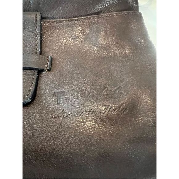T. Nobile made in Italy brown leather crossbody bag with zipper closure and adju - Picture 6 of 7